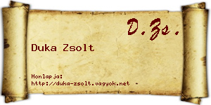 Duka Zsolt névjegykártya